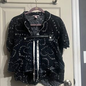 Victoria's Secret Black and White Heart Pajama Set